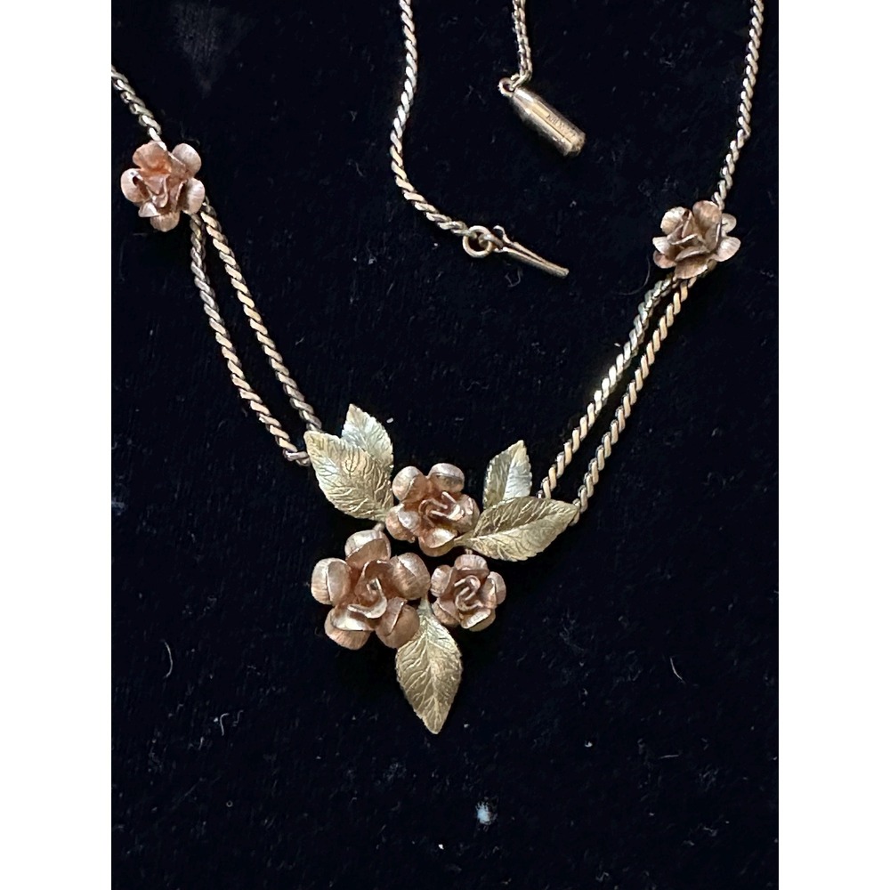 Krementz Gold Overlay Rose Necklace